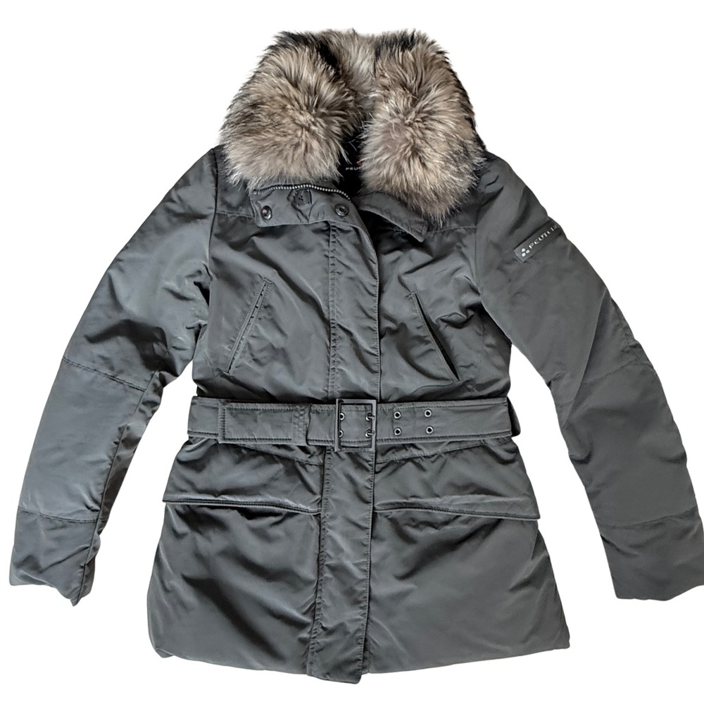 Peuterey Down Coat w/ Removable Fur Collar & Belt – Size IT 44-fits like US S